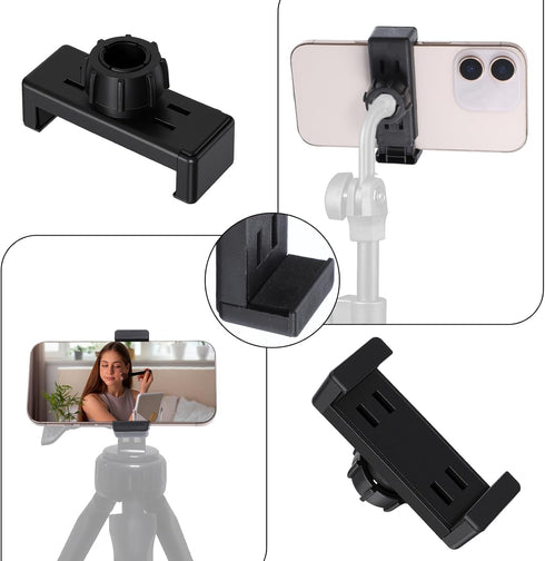 Psiriol 2 17mm Pcs Ring Light Phone Holder Replacement Clamp, Rotating Ball Head, Phone Ball Mount for Tripod Monopod