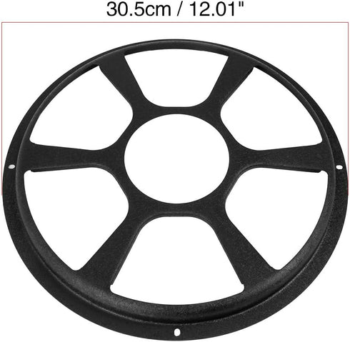 X AUTOHAUX Universal 12 Inch Black Car Audio Speaker Hollow Mesh Subwoofer Grill Cover Protector, 2 Pcs