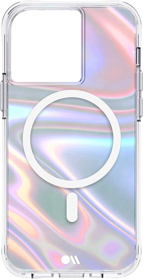 Case-Mate Soap Bubble iPhone 13 Pro Case, 10ft Drop Protection, Compatible with MagSafe, Luxury Iridescent Swirl Effect