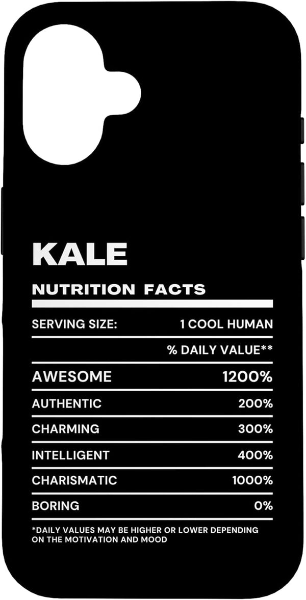 Kale Nutrition Facts Name Funny Birthday Kale Nutrition Facts Name Case for iPhone 16