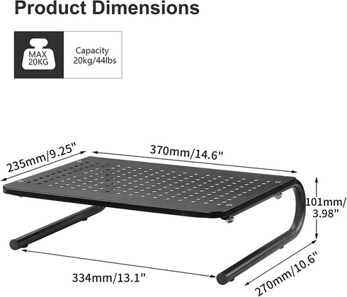 4 Inches (MST004) suptek Monitor Stand Riser for Computer,Laptop,Printer, Notebook and All Flat Screen Display