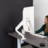 VIVO Articulating Single Monitor Stand, 17 to 27 inch Pneumatic Spring Arm Clamp-on Desk Mount, Max VESA 100x100, White
