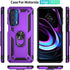 Androgate Motorola Moto Edge 2021 Case, Military-Grade Metal Ring Kickstand, 15ft Drop Tested Shockproof Cover, Purple