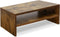 TEAMIX 2 Tier Wooden Monitor Riser Stand, Desktop Stand with storage for