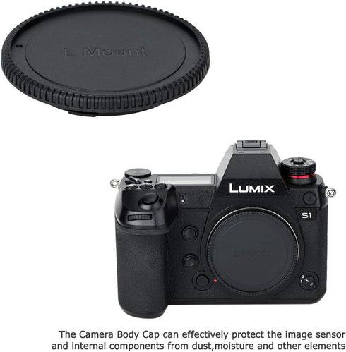 (2 Packs) Body Cap and Rear Lens Cap Kit for Leica L Mount Cameras, fit Panasonic S5II DC-S5M2 S1 S1R S1H
