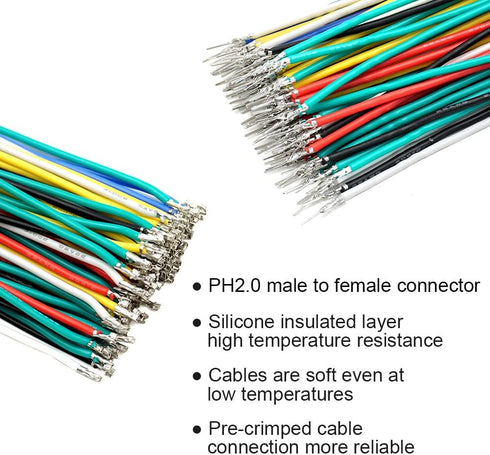 PH 2.0 Connector Pre-Crimped Cable Kit for JST-PH 2.0mm Compatible with Battery JJRC H36 Blade Inductrix