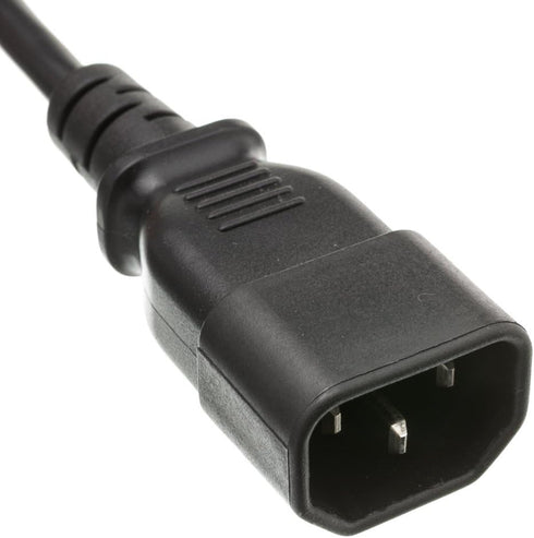 CableWholesale 3 C13 C14 3 18 10 C13 C14 feet Computer/Monitor Power Extension Cord, Female to Male Plug, Pin, AWG