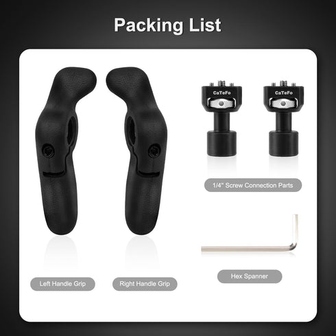 CaTeFo 360 1/4 StarGrip Camera Side Handle Grip for DSLR & Mirrorless Cage, Adjustable Ergonomic Handgrip Pair