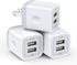 USB Wall Charger 3Pack, 2.1A Dual Port Charging Adapter, Compatible with iPhone 16 15 14 13 12 11 Pro Max, Samsung