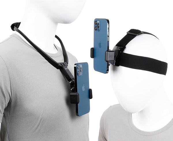 Pellking POV/Vlog Smartphone Head Strap Mount Kit, Compatible with iPhone, Samsung, Hero 1-9, DJI Osmo