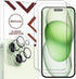 BIGFACE Compatible with iPhone 15 Plus, 2 + 2 Pack Screen Protector + Camera Lens Protectors, Premium HD Clear Glass