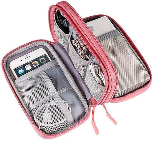 Waterproof Electronic Organizer Bag, Portable Travel Cable Storage Case for USB Drive, Power Bank, Charger, Headphones