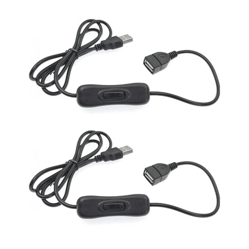 JZK 2 x USB Switch Cable 1meter, USB on Off Switch, USB Cable