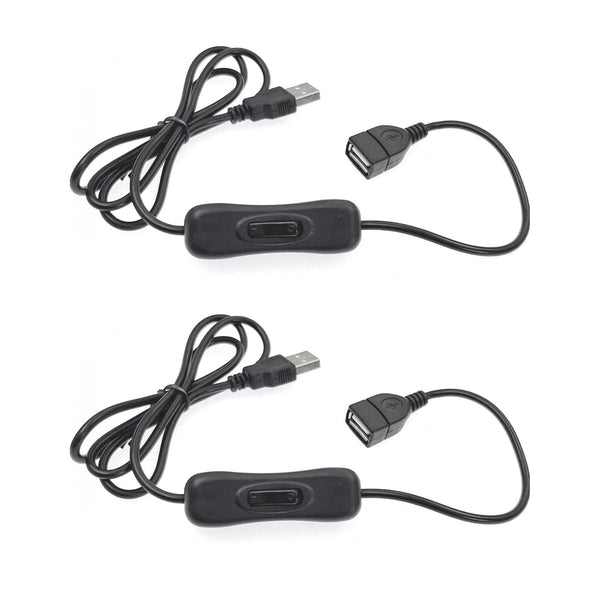 JZK 2 x USB Switch Cable 1meter, USB on Off Switch, USB Cable
