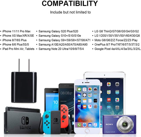 Fast Charger Block, Single Port USB Wall Plug for Phone, 15 Charging Cubes, Compatible with iPhone and Samsung