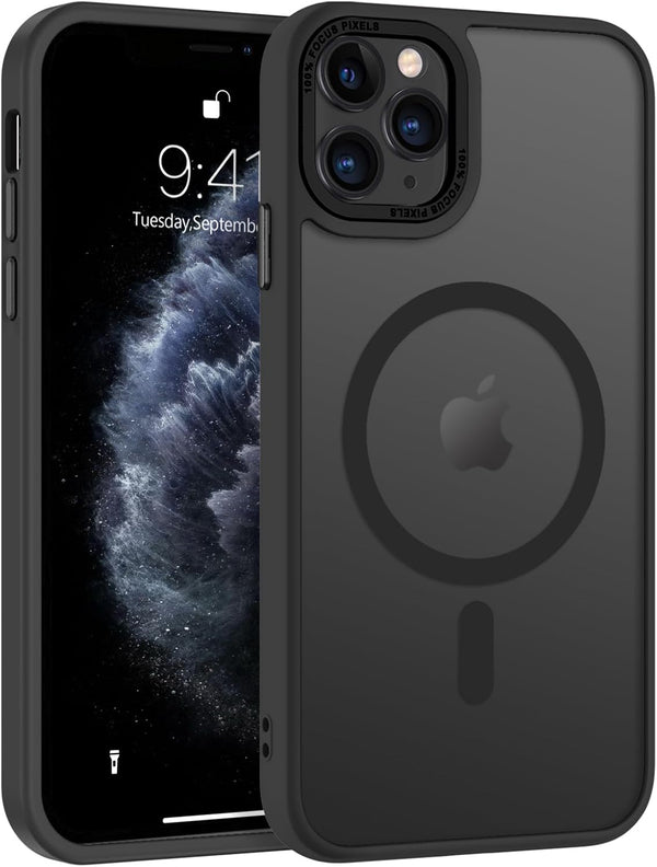 BENTOBEN iPhone 11 Pro Case - Slim Shockproof Bumper, Translucent Matte, MagSafe Compatible, Black, 5.8" 2019.