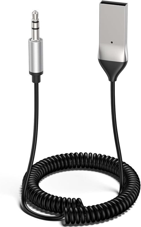 Meliya Aux to Bluetooth 5.3 Adapter for Car, USB 2.0 to 3.5mm Bluetooth