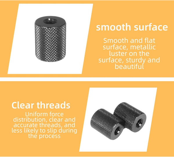 JINPIAOPIAO 2Pcs 1/4Inch 1/4Inch Aluminum Alloy Female to Female Thread Adapters for Camera Tripods Monopod Selfie