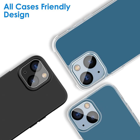 JETech 9H Tempered Glass Camera Lens Protector for iPhone 13 & 13 mini, HD Clear, Anti-Scratch, 3-Pack, Case Friendly.