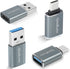 4-Pack Type C Female to A Male Charger Converter & USB C Male to USB Female OTG Adapter for iPhone 12 to 15