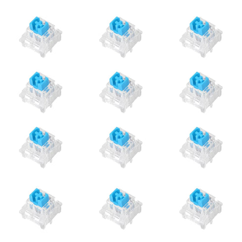 Dmopipp Keyboard Switches, 12PCS Blue Keyboard Clicker Replacement 3 PIN Mechanical Keyboard Switch