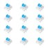 Dmopipp Keyboard Switches, 12PCS Blue Keyboard Clicker Replacement 3 PIN Mechanical Keyboard Switch