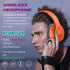 Adult Noise Cancelling Headphones Wireless Bluetooth Headphones Foldable Over Ear Headphones with Microphone Deep Bass for Cellphone PC Class Game Office Home Travel-Orange