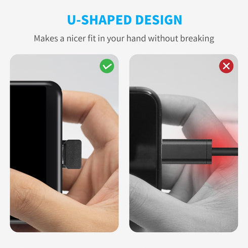 Poyiccot USB C U Shape Adapter, 3 Pack 180 Degree USB C to USB C Extension Adapter (Type-C 3.1 Gen 2)