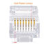 Cat5e RJ45 Connectors,100-PACK Cat5 Ends/Cat 5 Connector/Cat 5e RJ45 Modular Plugs(3-Prong Gold Plated 15 ),UTP Network Plug for Solid Strand Cable