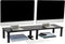 Mind Reader Height Adjustable Dual Monitor Stand, Desktop Organizer, Laptop Riser for Office, 38.5" L x 11" W