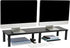 Mind Reader Height Adjustable Dual Monitor Stand, Desktop Organizer, Laptop Riser for Office, 38.5" L x 11" W