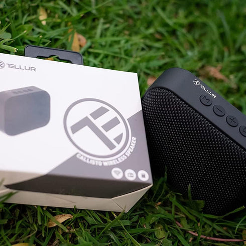 TELLUR Callisto Portable Bluetooth Speaker, Ultra Compact Fabric Design, FM Radio Speaker, Hands-Free, USB, MicroSD/TF.
