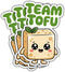3 Pcs Team Tofu Cute Sticker, Funny Vegan Food Cartoon Design, Vegetarian