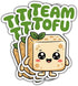3 Pcs Team Tofu Cute Sticker, Funny Vegan Food Cartoon Design, Vegetarian