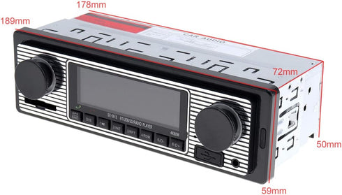 12V Bluetooth Car Radio MP3 Player, Vehicle Stereo Audio Support FM / USB / SD / AUX with Remote Control