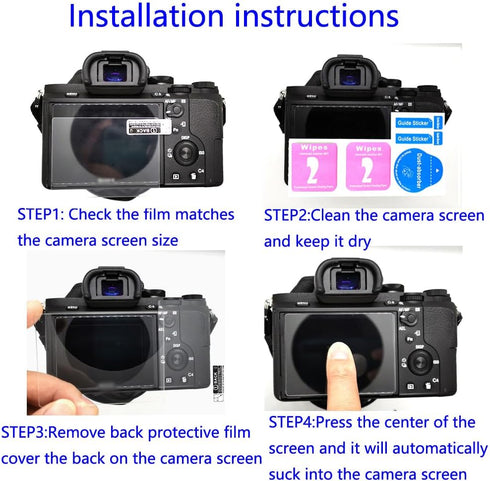 EM10 IV Screen Protector for Olympus E-M10 Mark IV/III/II, EM5 MKII, E-PL9/8/7 (3 Pack), Tempered Glass