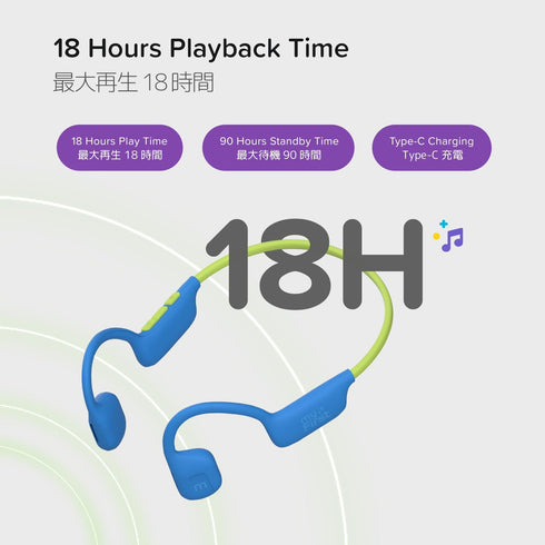 myFirst Headphones Airwaves, Open-Ear Air Conduction Wireless Headphones for Kids, Long Battery Life