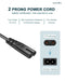 2 Prong AC Power Cord for ONN 100008736, JBL PartyBox 100 200 300 1000 310 710 Speaker Replacement Charger