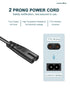 2 Prong AC Power Cord for ONN 100008736, JBL PartyBox 100 200 300 1000 310 710 On-The-Go Bluetooth Speaker, ION Game Day Party Wireless Speaker Replacement Charger Supply Charging Cable