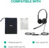 Yealink UH34 USB Wired Headset with Mic, Stereo Headphones with Noise Cancelling Microphone for Professional Business