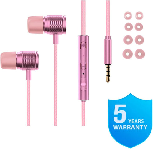 LUDOS ULTRA Wired Earbuds - in-Ear Headphones with Microphone, Noise Isolating Ear Buds, Memory Foam for iPhone,