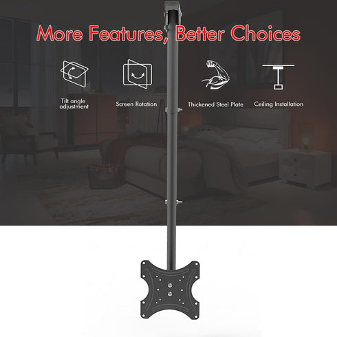 BIVVI 32-55 Inch 55Lbs,Max 200X200mm,Black Ceiling TV Mount Fits Most LED, LCD OLED Flat Screen TVs,Universal Wall