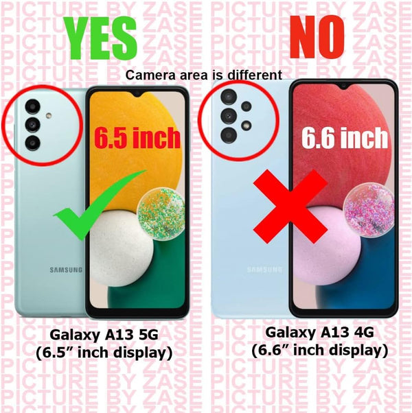 Zase Design Clear Case for Samsung Galaxy A13 5G, Liquid Glitter Sparkle Bling Shockproof with 3D Butterflies Waterfall
