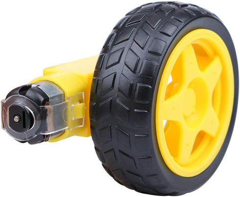 2pcs 3-6V 65 27MM HiLetgo Smart Car Robot Plastic Tire Wheel with DC Gear Motor for Robot *