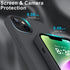 DEENAKIN iPhone 14 Plus Case with Screen Protector, Soft Liquid Silicone Gel Rubber Bumper Cover, Dark Grey