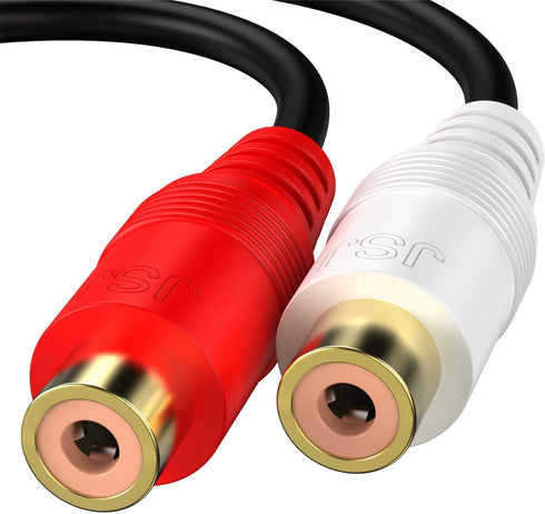 RCA 1 Male to 2 Female Audio Speaker Y Adapter Splitter Cable, 2 Pack / 0.6FT, OFC Conductor