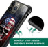 DJSOK Ice and Fire American Flag Skull Case for iPhone 15 Pro - Rugged Dual Layer Shockproof Cover for Men, Boys, and