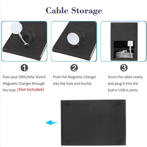 Portable Fast Wireless Charger, 4 in 1 Qi Fast Charging Station, Detachable Wireless Charger for iPhone 13/12/12