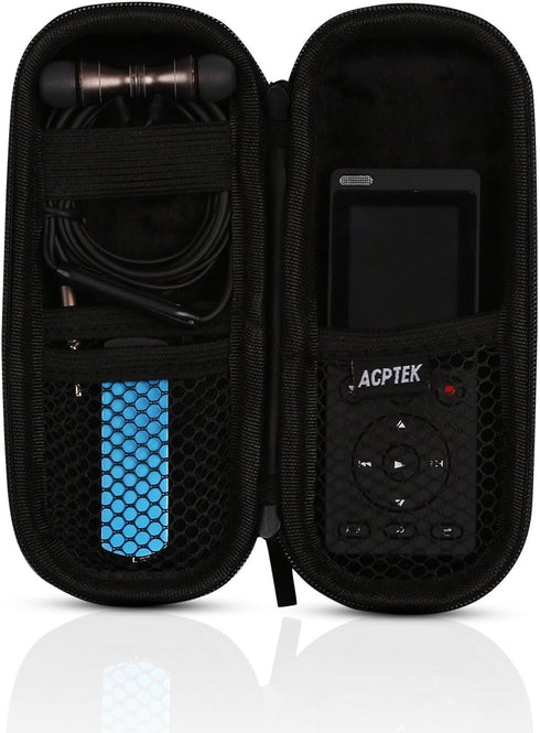 AGPTEK MP3 3D Carrying Case, EVA Zipper Carrying Hard Case Cover for Digital Voice Recorders, Players, Storage Holder