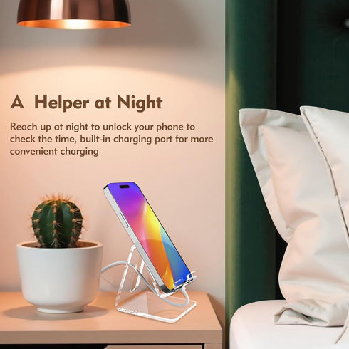 KBPNO 16 15 14 13, Acrylic Phone Stand, Portable Clear Cell Phone Stand, Compatible with Phone Android Smartphone, Pad